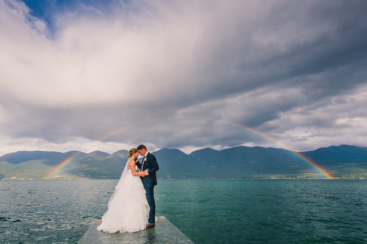 Sometimes weather and weddings work together, like in this photograph from Flathead Lake, Montana.