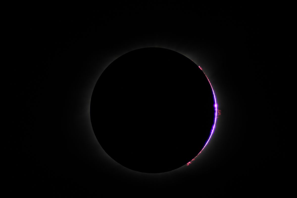 The total solar eclipse seen from Casper, Wyoming, by a team of astronomers, August.