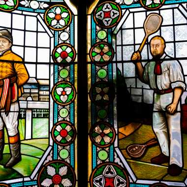 The Champion is a rare pub adorned with stained glass windows.