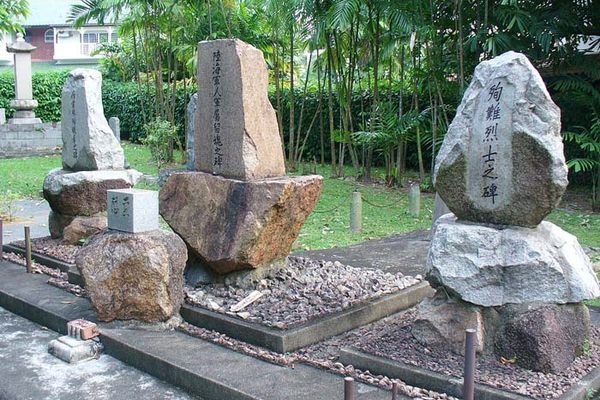 The war memorials at the site.