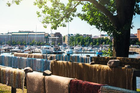 Carpets drying in the Helsinki sun. 