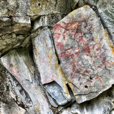 Pictographs at Indian Painted Rocks site.