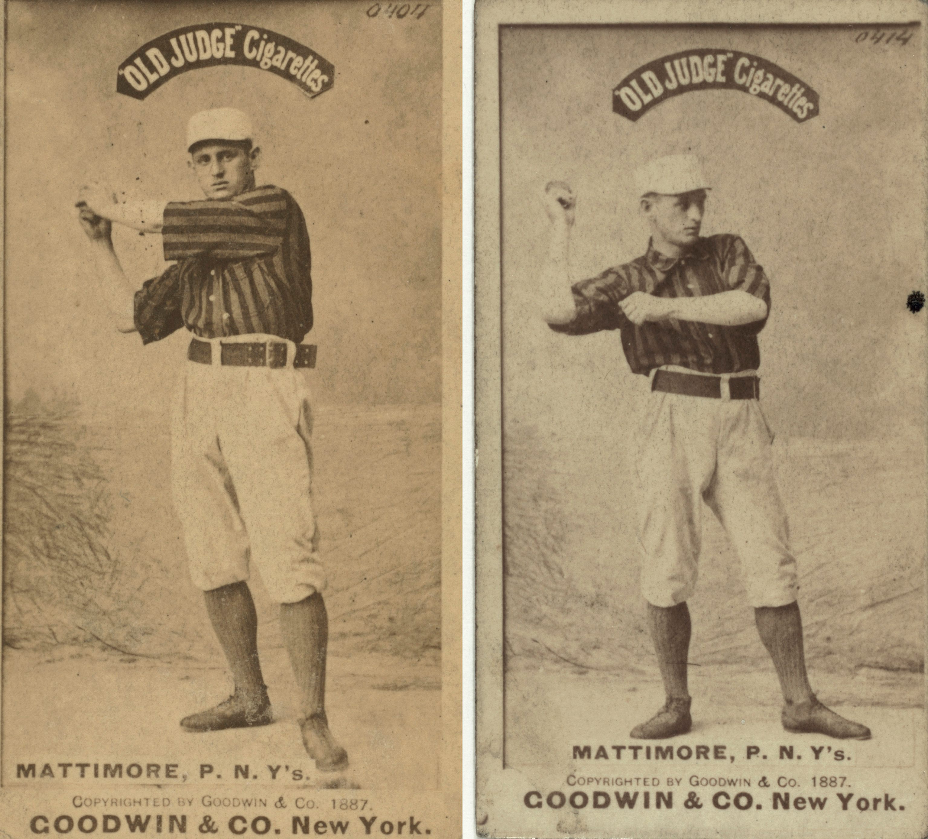 1888 Old Judge Tobacco Cigarette Baseball Player Card Watching the