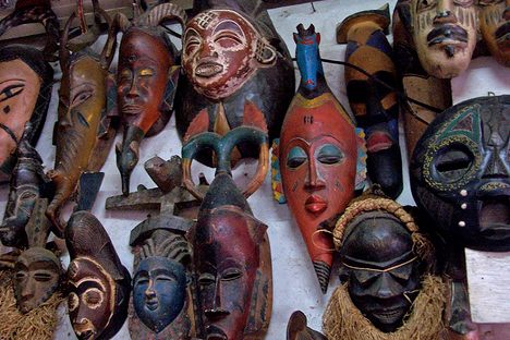 Wall of masks