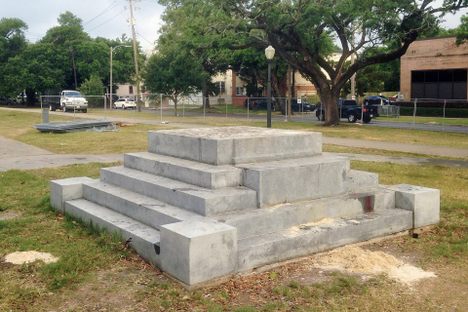 The former location of a Jefferson Davis memorial in New Orleans, which was removed in May of 2017.