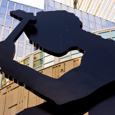 Hammering Man close-up