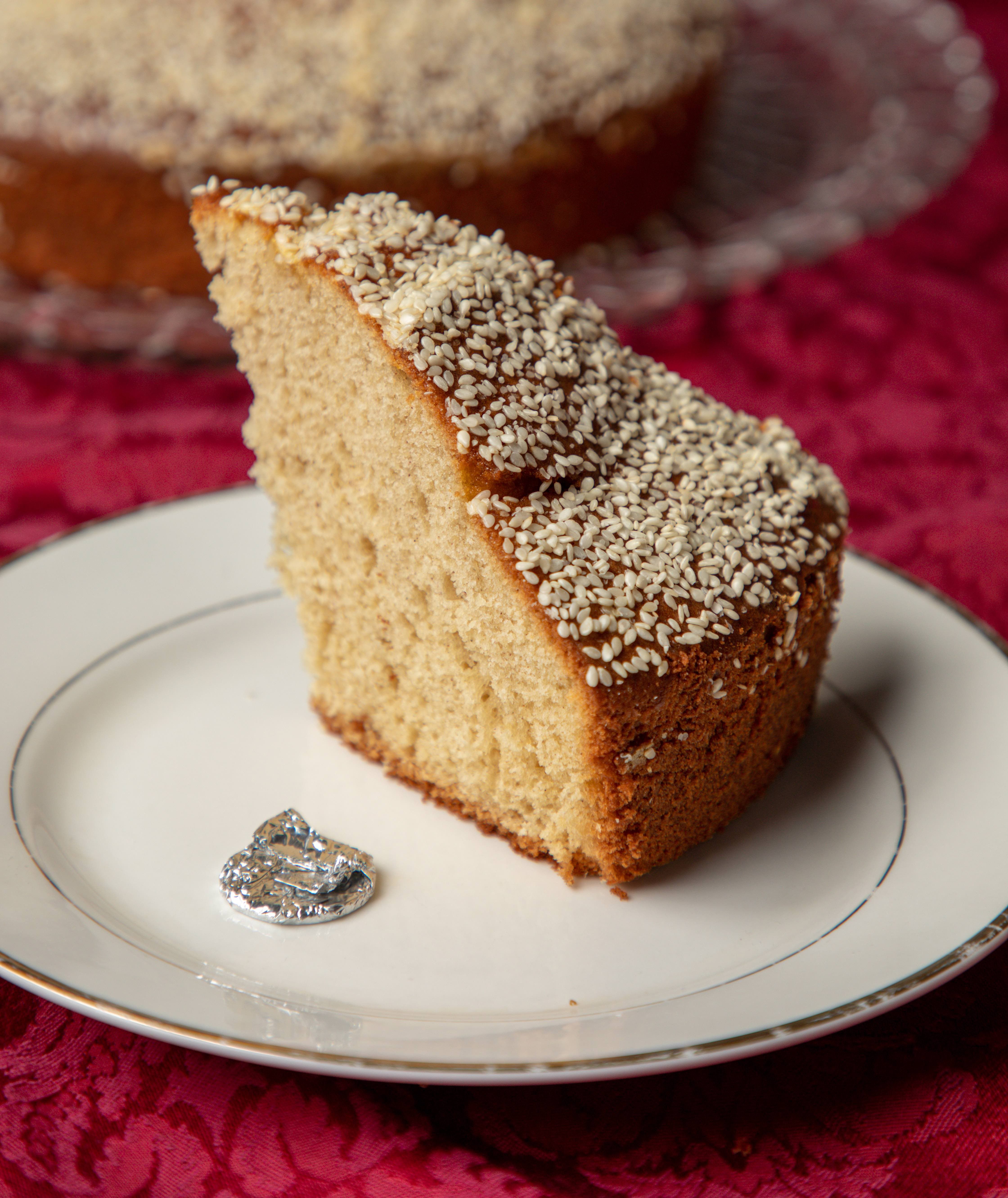 The sesame-topped cake has come to be associated with Saint Basil.