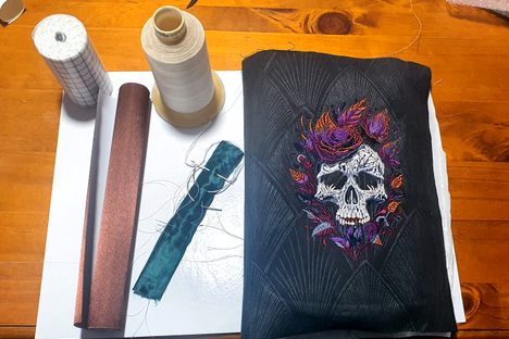 Butterfingers Binding's latest project is a collaboration between three or four makers, and a gift for a friend. It is mostly made form reclaimed materials. 
