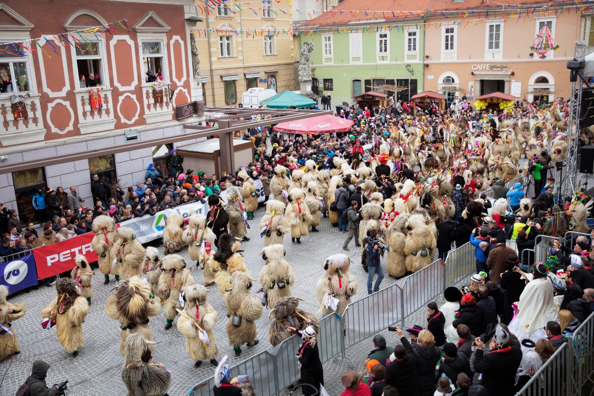 Hundreds of Kurenti from all over Slovenia descend on Ptuj for the traditional International Carnival Parade. 