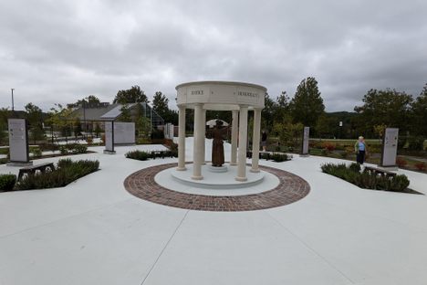 Turning Point Plaza viewed from the back side of the memorial
