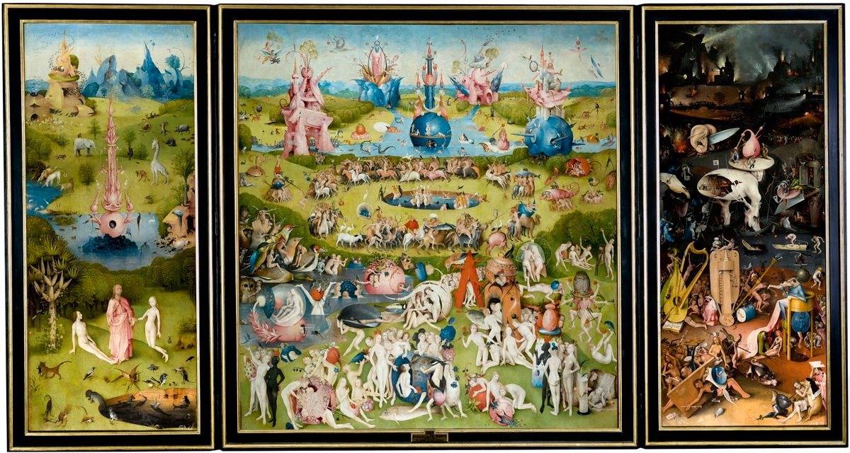 Hieronymus Bosch's "The Garden of Earthly Delights," 1503–1515.