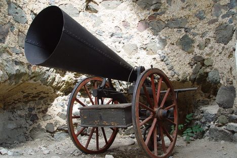 Hail cannon in Banska Stiavnica (Slovakia) Old Castle. Probably designed by Julius Sokol