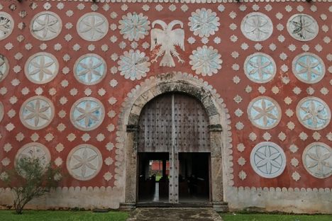 The church's stars and double-headed eagle.