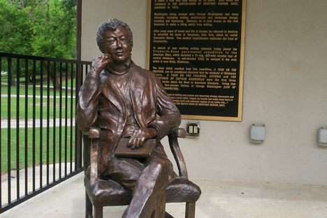 Washington Irving, cast in bronze