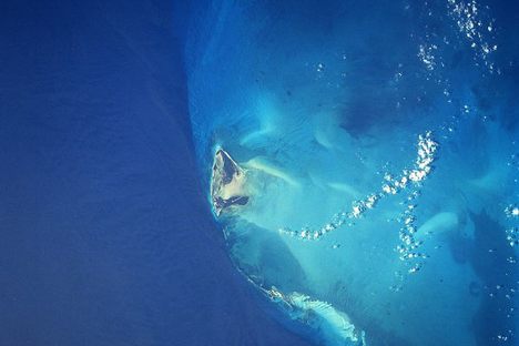 Aerial view of Bimini Road