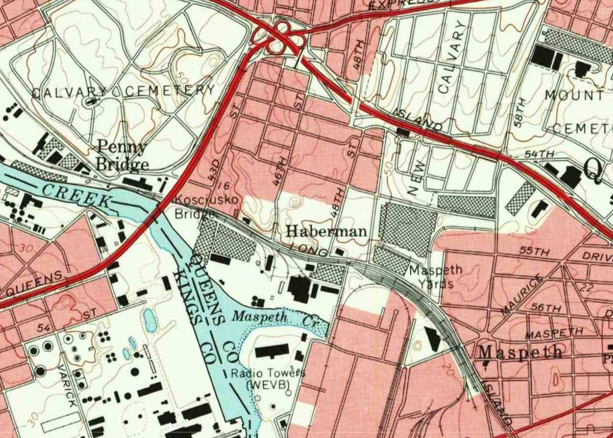 On a 1967 USGS map of Western Queens, it's easy to see how Haberman might have been mistaken for a neighborhood.