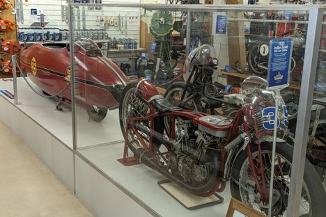 The original 1920 Indian Scout motorcycle that broke the land speed record in 1967