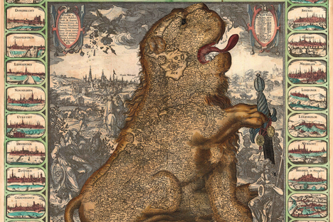 A relatively peaceful Leo Belgicus, from 1609.