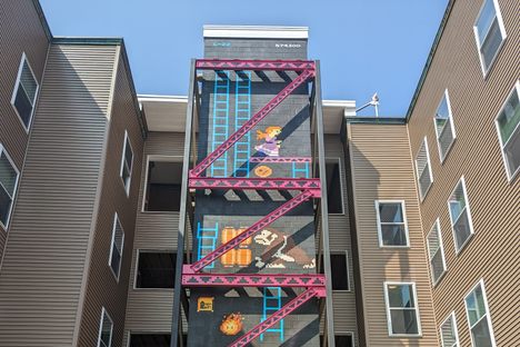 The mural in all its 8-bit glory