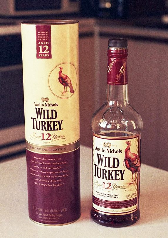 A half-drunk bottle of Wild Turkey Bourbon