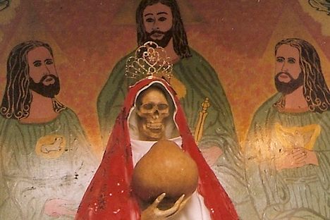 Santa Muerte inside sanctuary