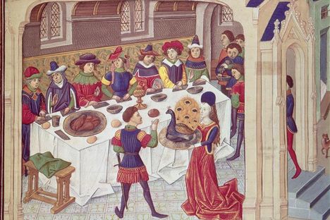 This 15th-century banquet was likely BYOK (bring your own knife). 