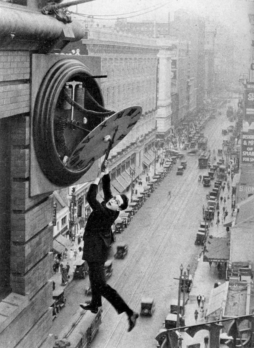 This prescient still from the 1928 film Safety Last illustrates our current predicament.