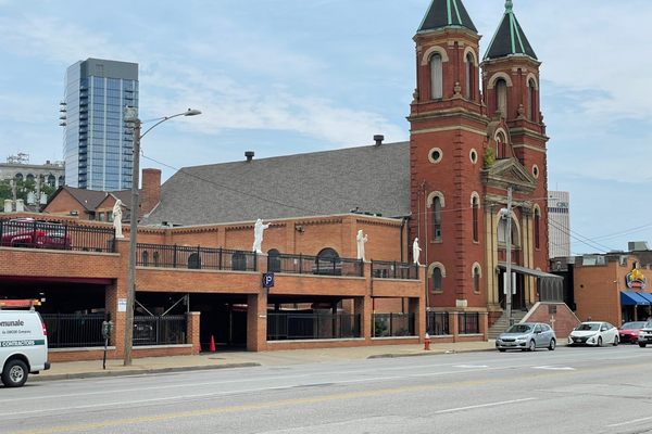 Parking structure and church (Photo: Matalin Patel)