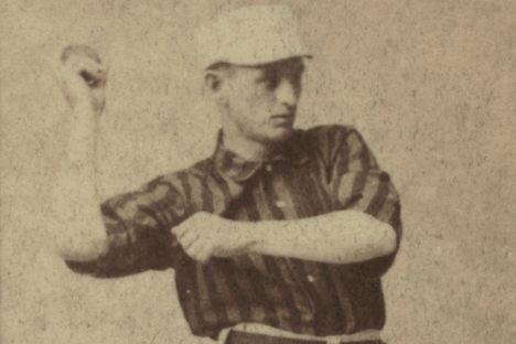 A pair of cards featuring Mike Mattimore during his time with the New York Giants, ca. 1887-1890.
