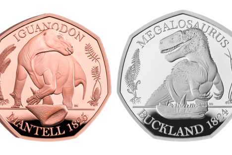The Royal Mint coins—available in bronze, silver, and gold—are a testament to English paleontology.
