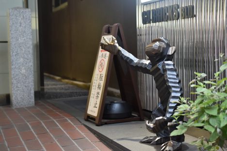 A monkey leads you down the alley.