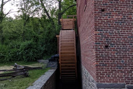 Water channel running away from the water wheel.