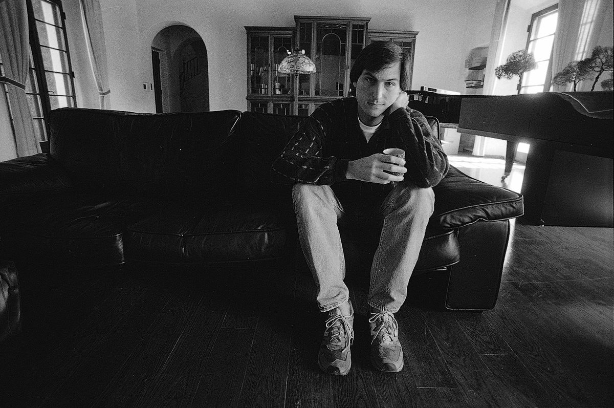 September 21, 1985: Apple cofounder Steve Jobs poses for a portrait at his home.