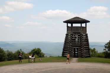 The lookout tower at Droop Mountain Battlefield State Park is a popular vantage point.