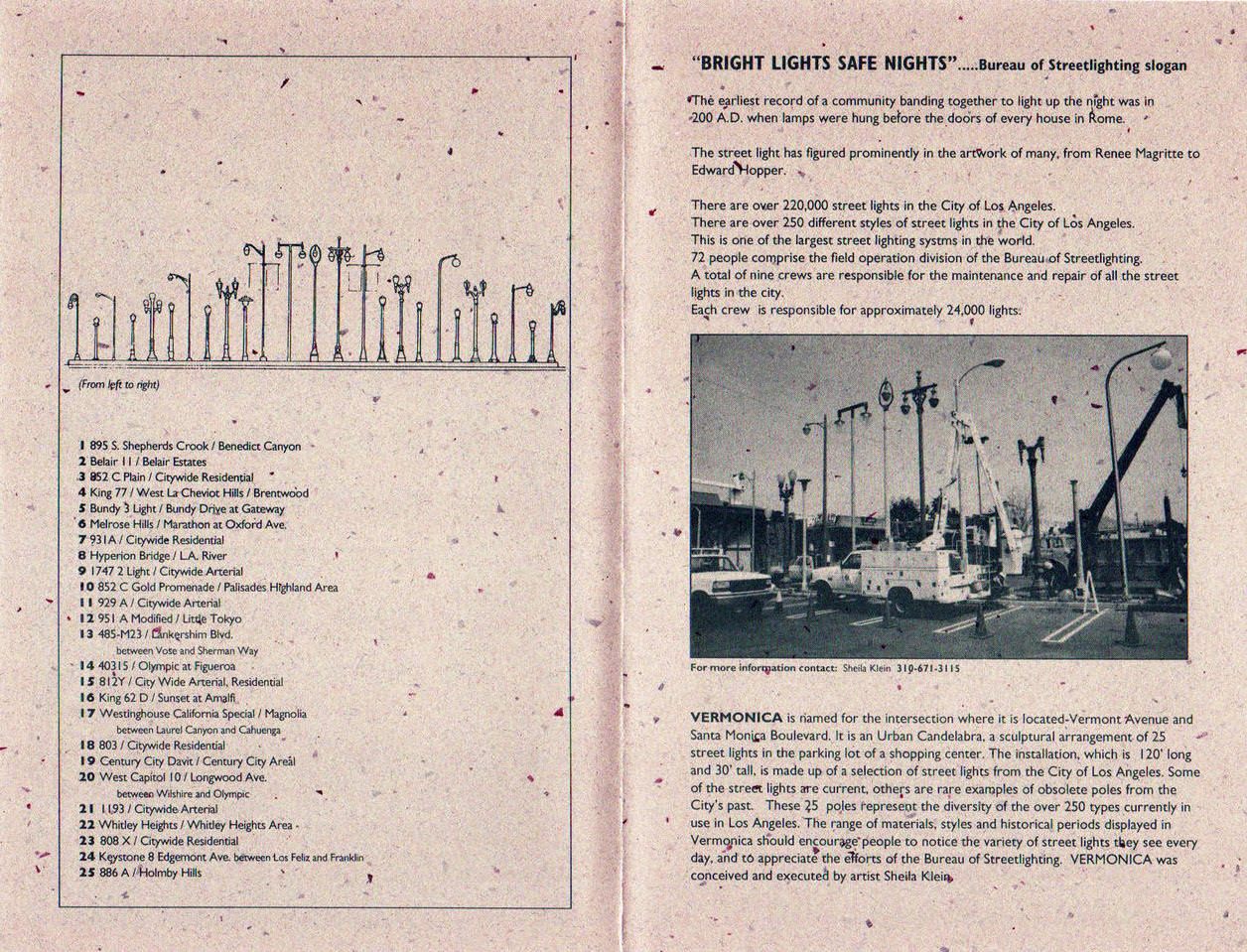 More information from the <em>Vermonica</em> pamphlet, including a catalog of the streetlights used.