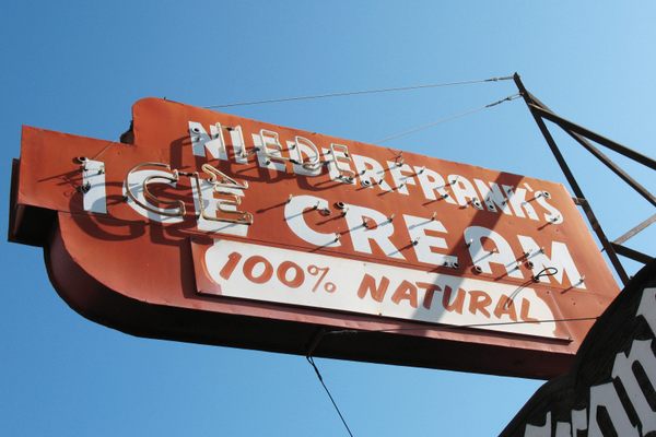 The ice cream at Niederfrank's is as authentic as the vintage sign.