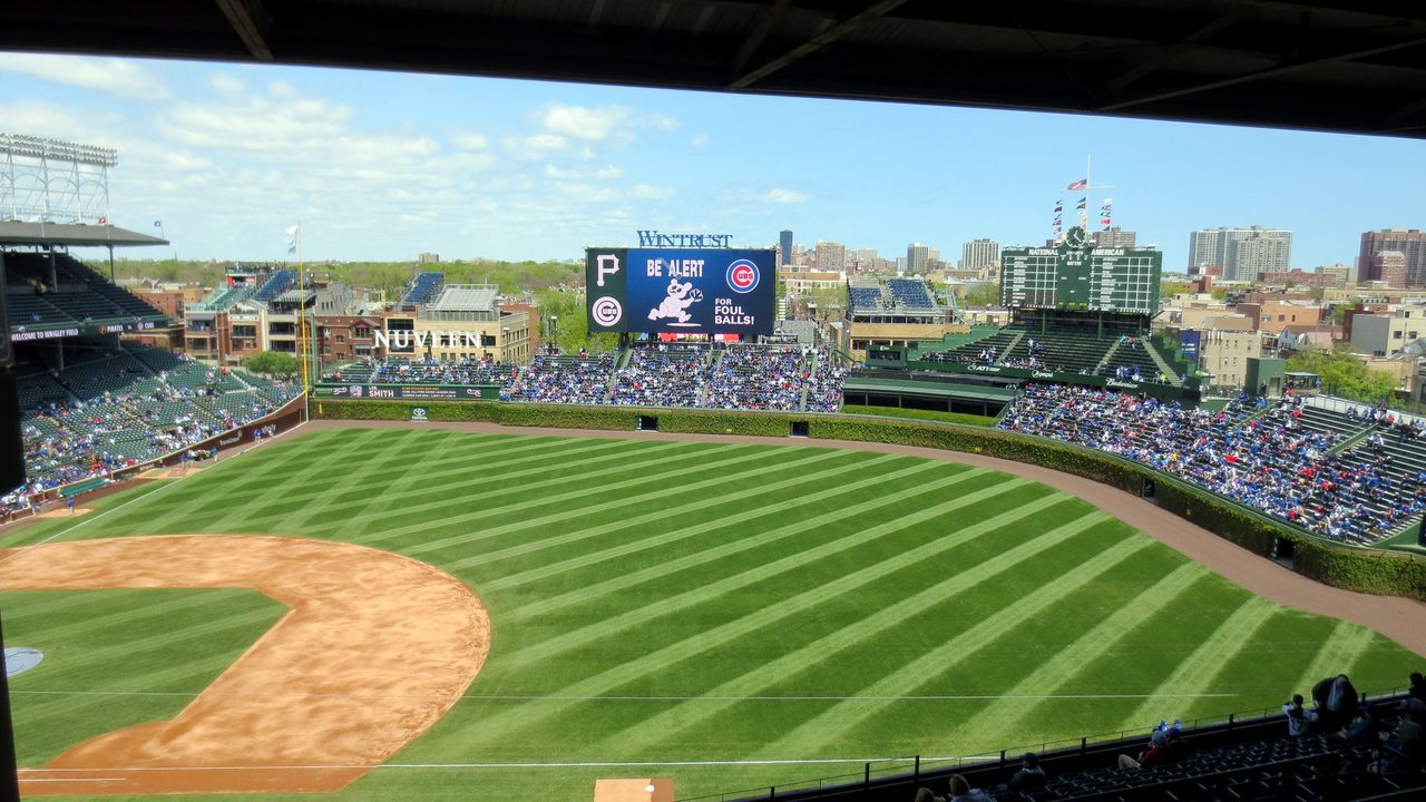 Wrigley Field, home of the Chicago Cubs. 