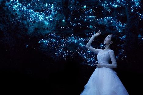 Couple Gets Rare Access to Glowworm Cave for Wedding Photos