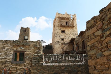 Minaret towering over the village