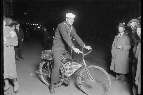 Pizzo during his round-trip ride from New York to Los Angeles.