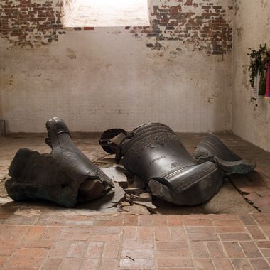 Church of St. Mary in Luebeck, the bells, partly melted during the fire in WWII.
