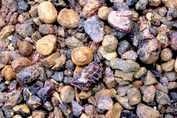 Raw garnets from Emerald Creek Garnet Area. 