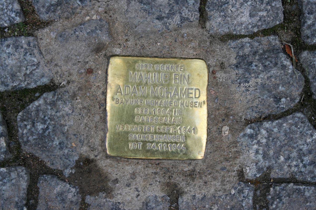 Mahjud bin Adam Mohamed was the first Afro-German memorialized with a Stolpersteine in Berlin in 2007.