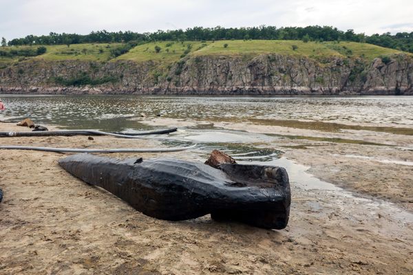 On June 29, a local  man was walking along the beach on the island of Khortytsia, in the southeastern Ukrainian city of Zaporizhzhia, when he noticed 