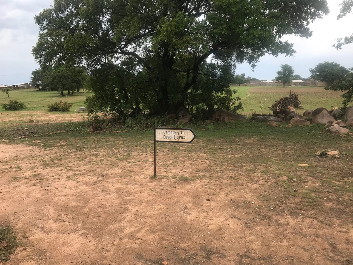 A sign marking the cemetery at Pikworo.