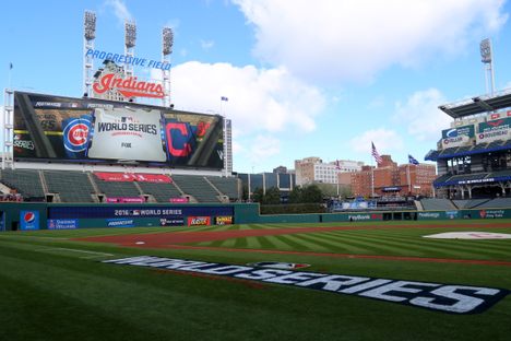 Progressive Field, the home of the Cleveland Indians, before Game 1 of the World Series.