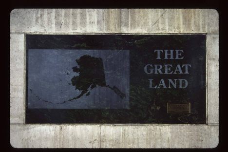 The State of Alaska's entry is a jadite and bronze plaque. 