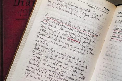 One of the diaries displayed