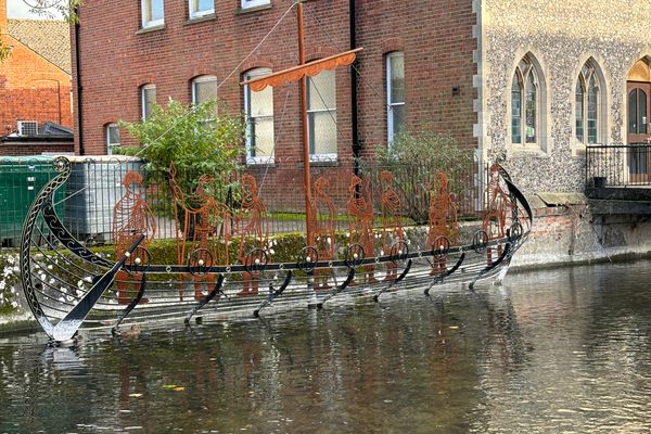 This “ship” was once a flower sculpture.