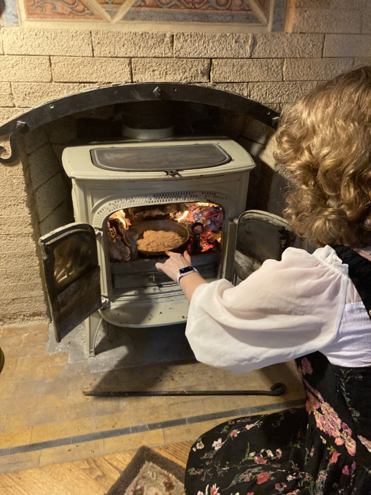 To make a dumb cake, a woodstove is optional.